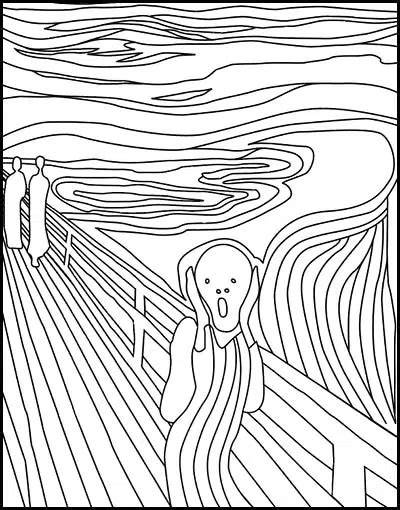 Famous Art Colouring Pages