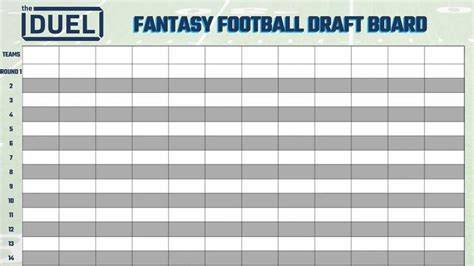 Fantasy Football Printable Draft Board