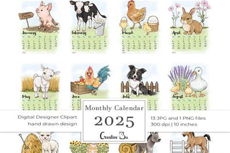 Farm Animal Calendar