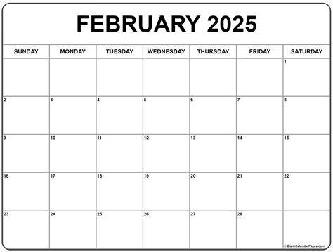February 2025 Calendar Blank