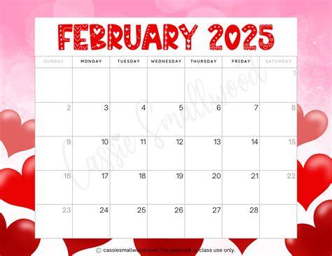 February 2025 Calendar Cute