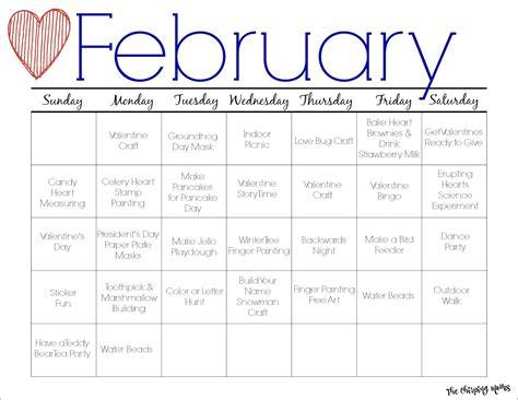 February Fun Calendar