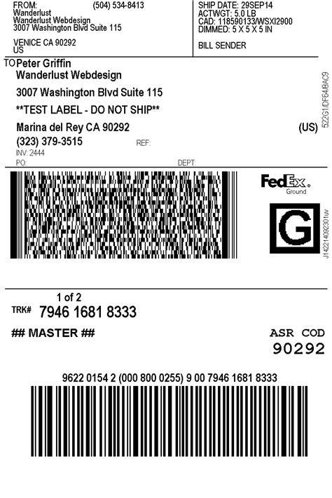 Fedex Printable Shipping Label