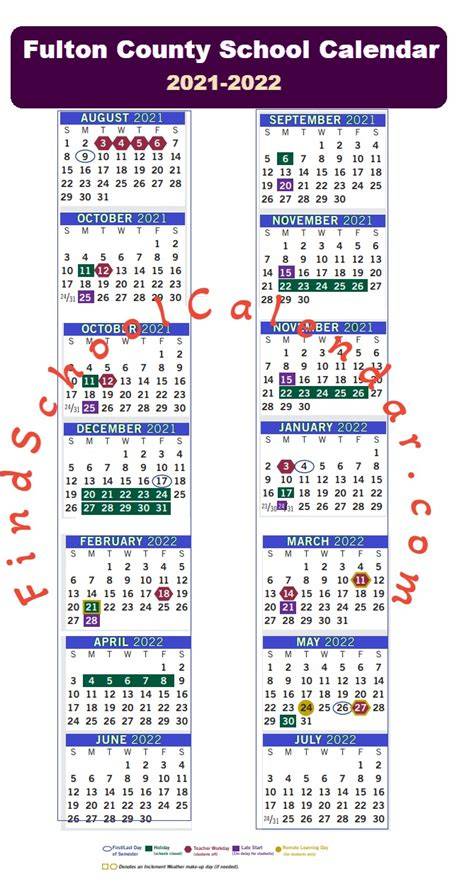 fulton county schools calendar