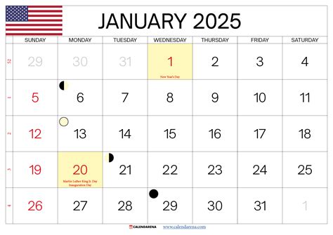 january 2025 calendar with holidays
