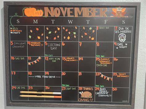 november calendar ideas
