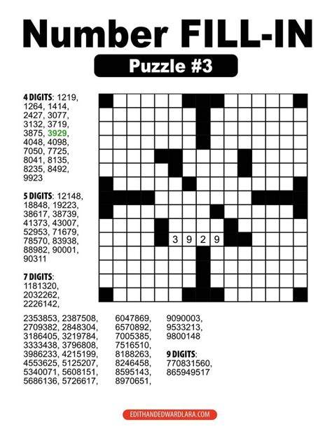 Fill In Puzzles Printable