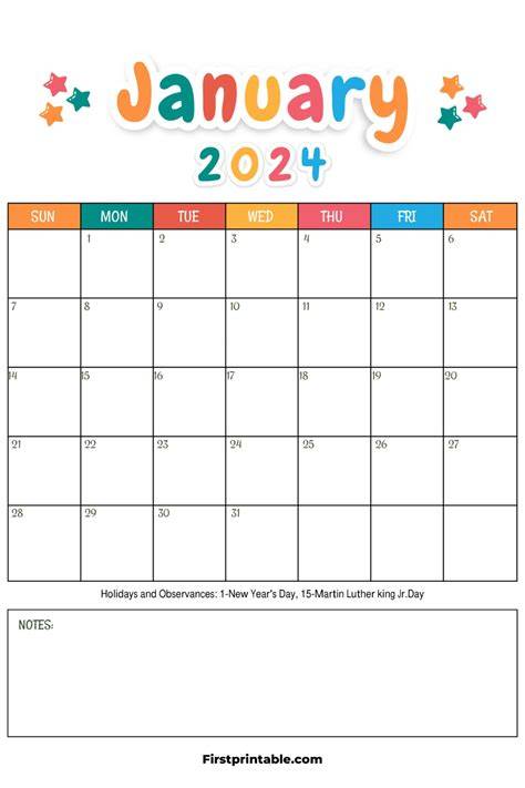 Fillable Printable Calendar