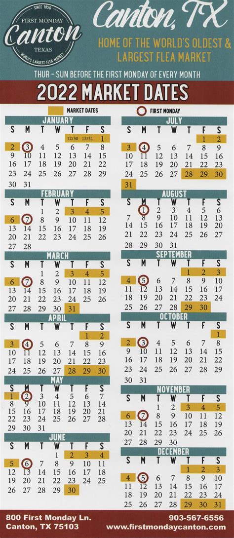 First Monday Trade Days Calendar