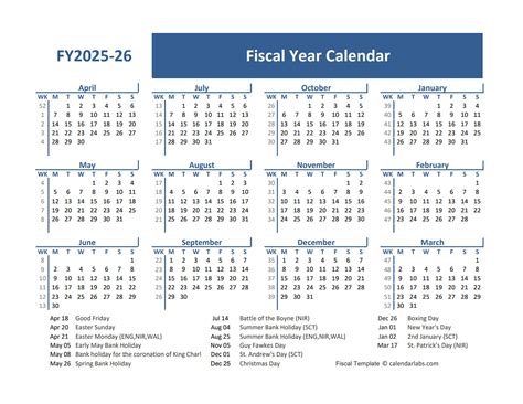 Fiscal Year 2025 Calendar