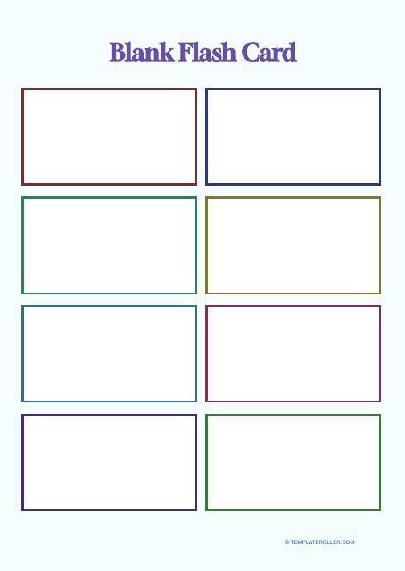 Flash Cards Template Printable