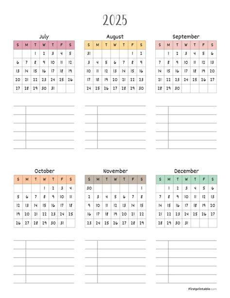 blank calendar 2025