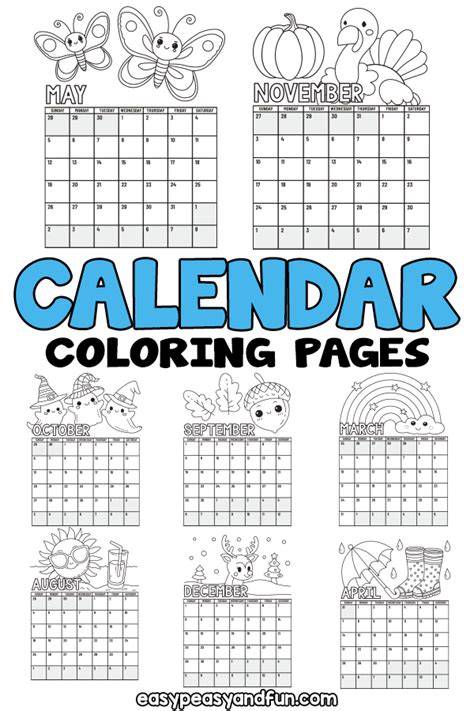 calendar coloring pages