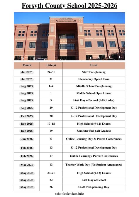 forsyth county schools calendar