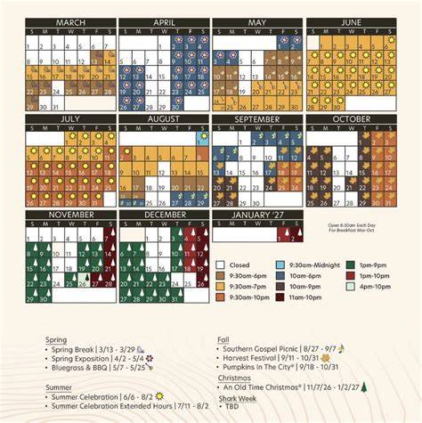 silver dollar city crowd calendar