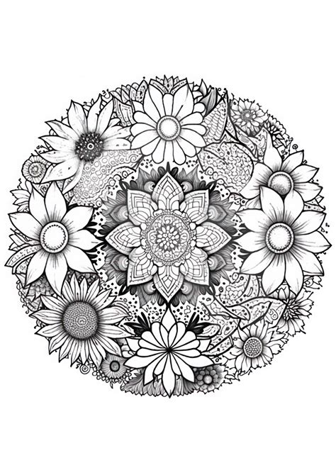 Floral Mandala Coloring Pages