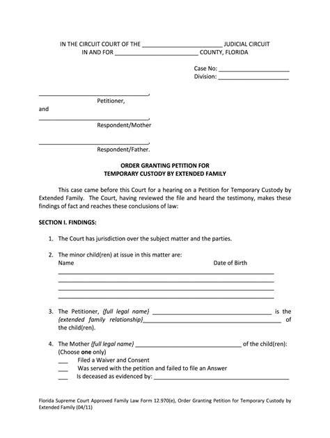 Florida Divorce Papers Printable