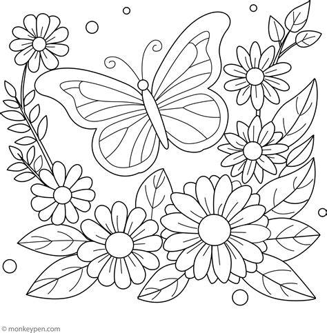 Flower Butterfly Coloring Pages