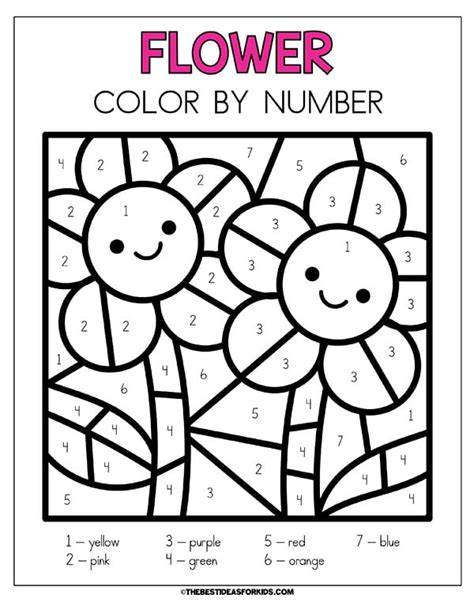 Flower Color By Number Printables