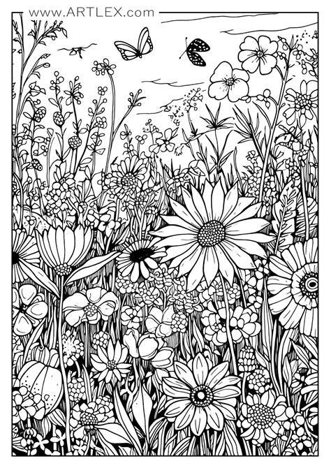 Flower Coloring Pages Hard