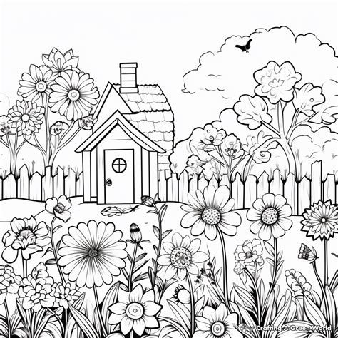 Flower Garden Pictures To Color