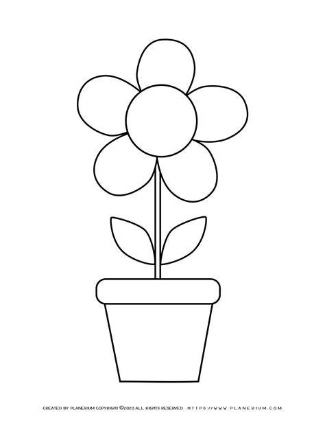 Flower In Pot Coloring Page