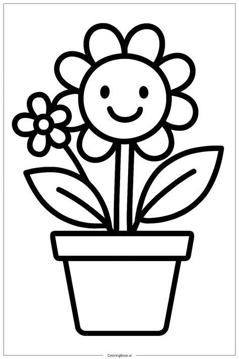 Flower Pot Coloring Sheets