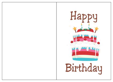Foldable Free Printable Birthday Card