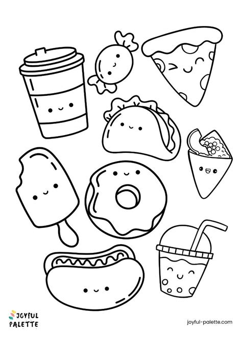 Food Coloring Pages Easy