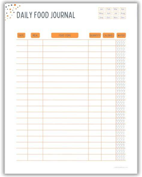 Food Log Printable