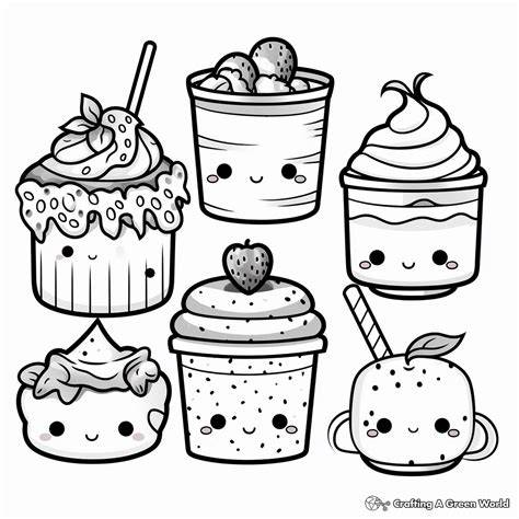 Food Printable Kawaii Cute Coloring Pages