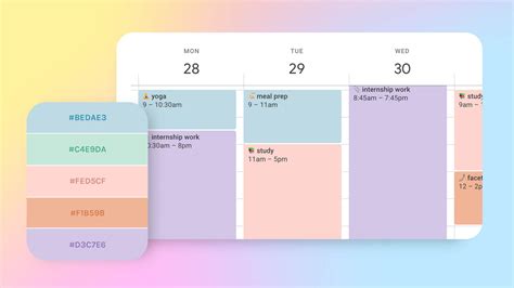 12 calendar colors