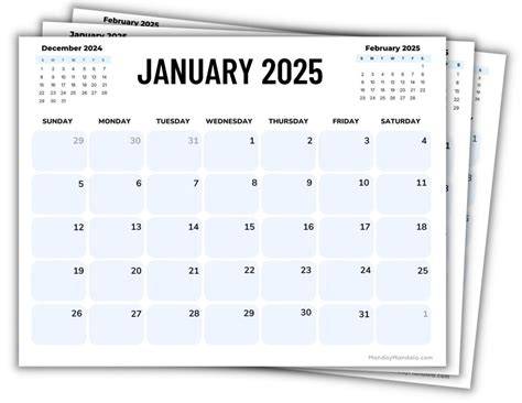calendar pages to print 2025