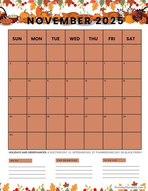 thanksgiving 2025 calendar