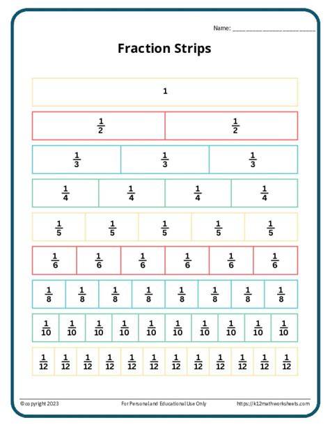 Fraction Strip Printable