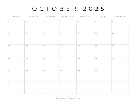 blank calendar 2025