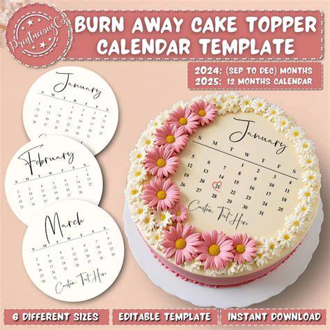 calendar cake template