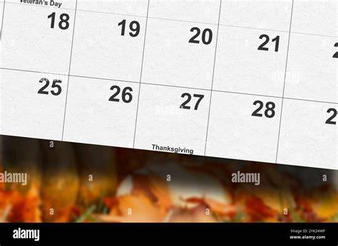 calendar for thanksgiving