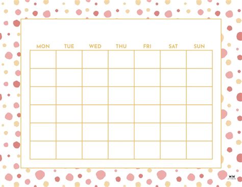 cute blank calendar