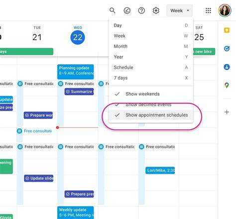 google calendar appointment schedule