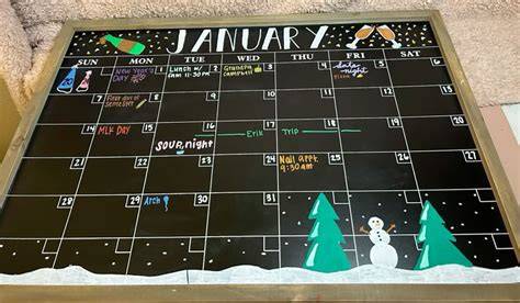 january calendar doodles