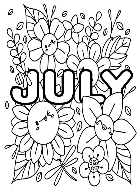july colouring pages