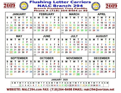 letter carrier calendar
