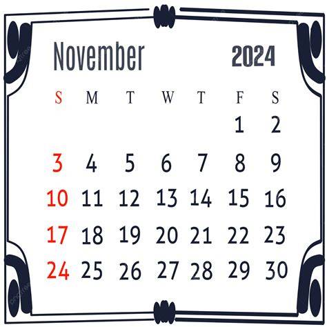 november calendar 2024
