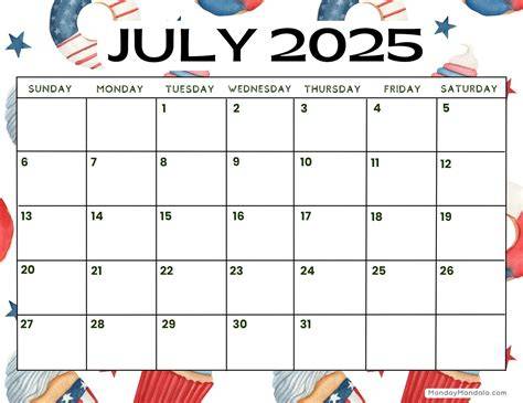 printable july 2025 calendar