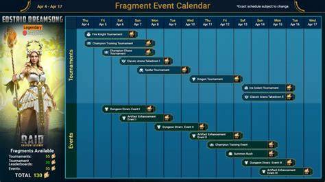 raid shadow legends calendar