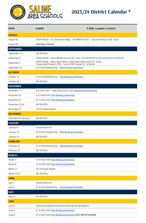 saline schools calendar