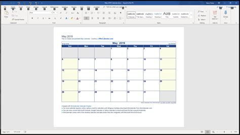 winword calendar 2025