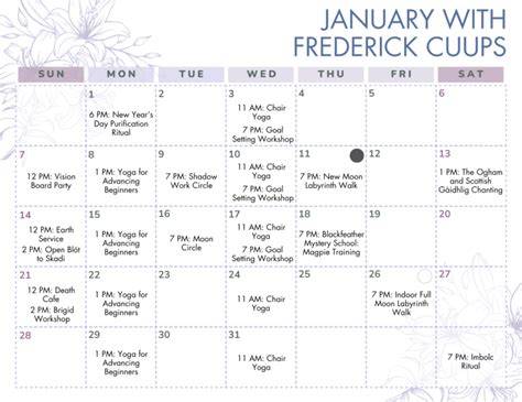 Frederick Calendar Of Events