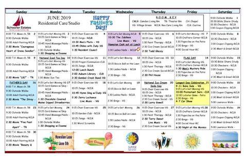 Free Activity Calendar For Seniors